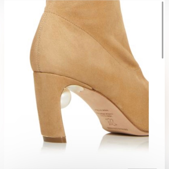Nicholas Kirkwood Women’s Maeva Faux Pearl Stretch Booties. Color: Hazel. NWB. - Picture 5 of 16